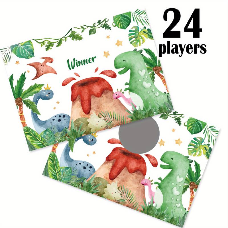 Dinosaur Theme Scratch Off Cards, Birthday Accessories, Fun And